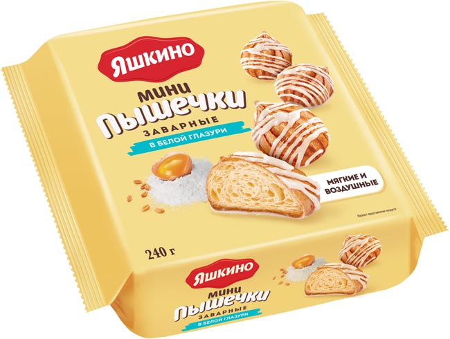 заварные мини-пышечки в белой глазури