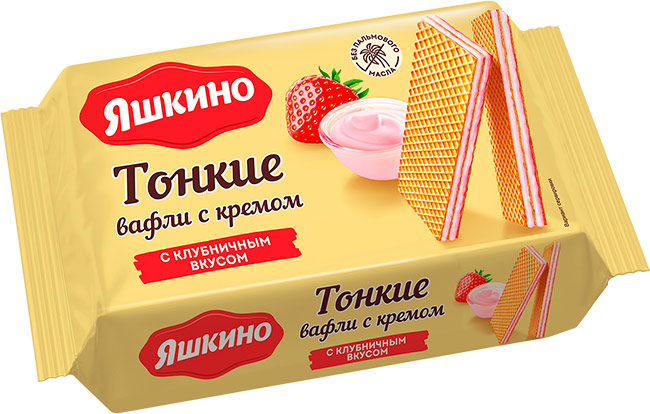 тонкие с кремом с клубничным вкусом